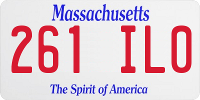 MA license plate 261IL0