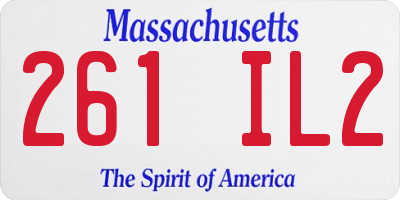 MA license plate 261IL2