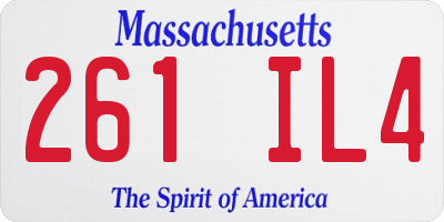 MA license plate 261IL4