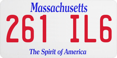 MA license plate 261IL6
