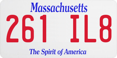 MA license plate 261IL8