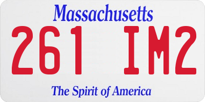 MA license plate 261IM2