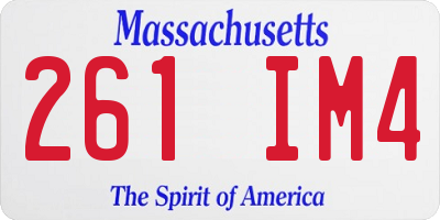 MA license plate 261IM4