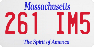 MA license plate 261IM5