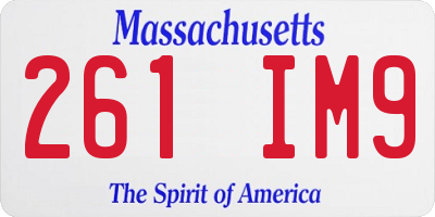 MA license plate 261IM9