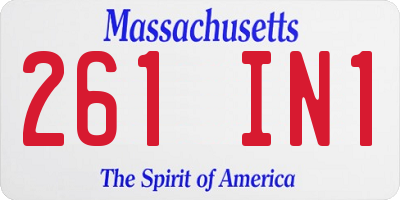 MA license plate 261IN1