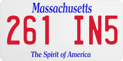 MA license plate 261IN5