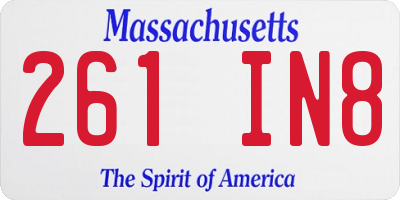 MA license plate 261IN8