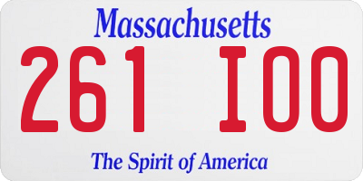MA license plate 261IO0