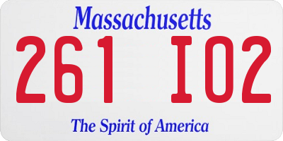 MA license plate 261IO2