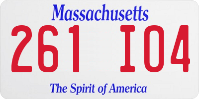 MA license plate 261IO4