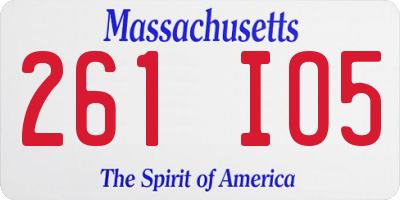MA license plate 261IO5