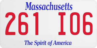 MA license plate 261IO6