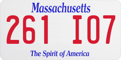 MA license plate 261IO7