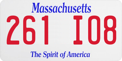 MA license plate 261IO8