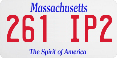 MA license plate 261IP2