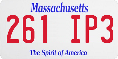 MA license plate 261IP3