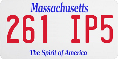 MA license plate 261IP5
