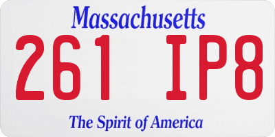 MA license plate 261IP8