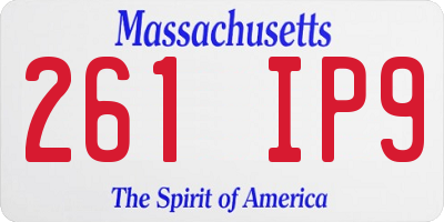 MA license plate 261IP9