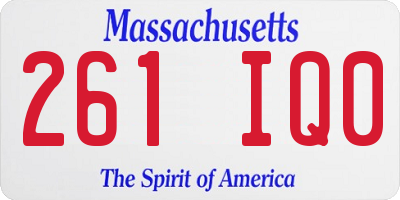MA license plate 261IQ0