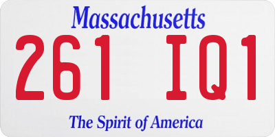 MA license plate 261IQ1