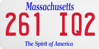 MA license plate 261IQ2