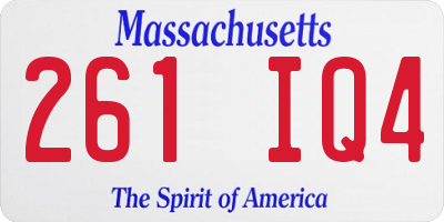 MA license plate 261IQ4