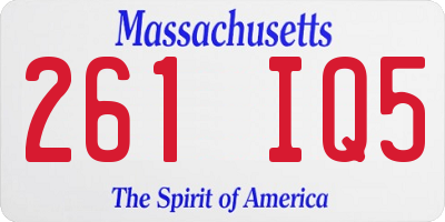 MA license plate 261IQ5