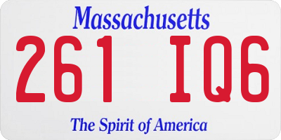 MA license plate 261IQ6