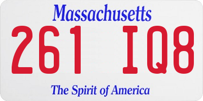 MA license plate 261IQ8