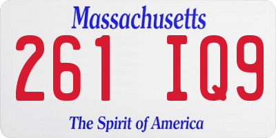 MA license plate 261IQ9
