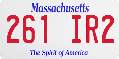 MA license plate 261IR2