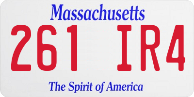 MA license plate 261IR4