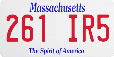 MA license plate 261IR5