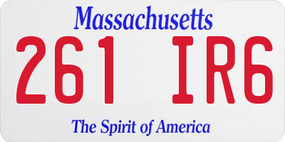 MA license plate 261IR6