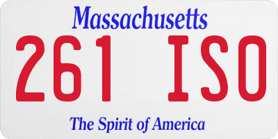 MA license plate 261IS0