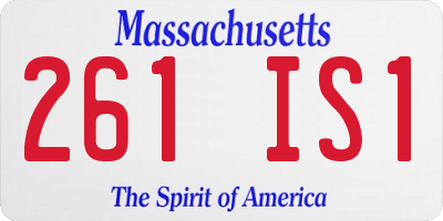 MA license plate 261IS1