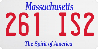 MA license plate 261IS2