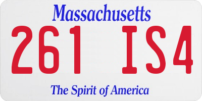 MA license plate 261IS4