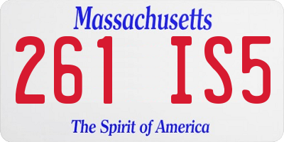 MA license plate 261IS5