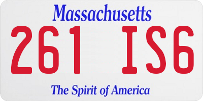 MA license plate 261IS6