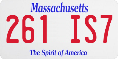 MA license plate 261IS7