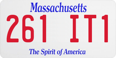 MA license plate 261IT1
