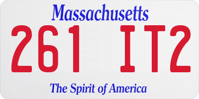 MA license plate 261IT2