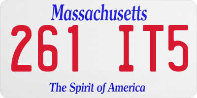 MA license plate 261IT5