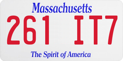 MA license plate 261IT7
