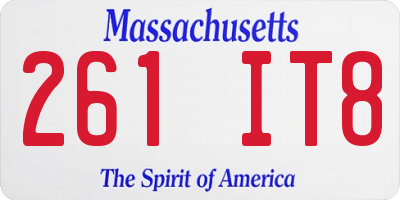 MA license plate 261IT8