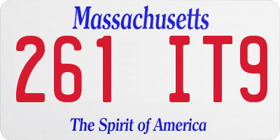 MA license plate 261IT9