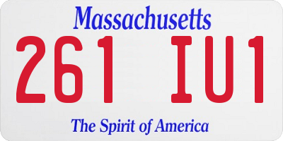MA license plate 261IU1